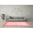 thumbnail image 3 of Ahgly Company Machine Washable Indoor Square Abstract Red Modern Area Rugs, 6' Square, 3 of 4