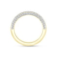 thumbnail image 4 of AFFY 14K Yellow Gold Over Sterling Silver Round Cut White Natural Diamond Half-Eternity Wedding Band Ring (0.43 Cttw, I2-I3 Clarity), Ring Size-11.5, 4 of 5
