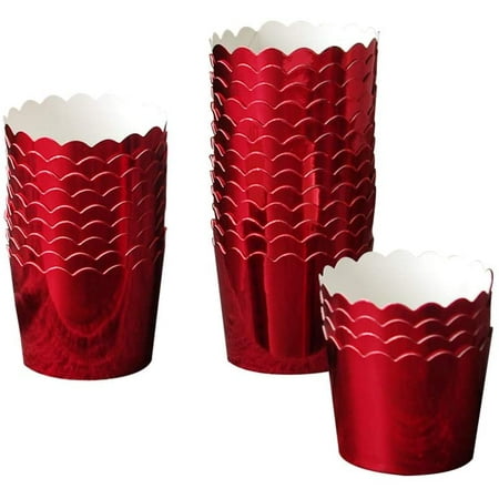 

50 Pcs Paper Cupcake Liners Baking Cups Holiday/Parties/Wedding/Anniversary(Red)