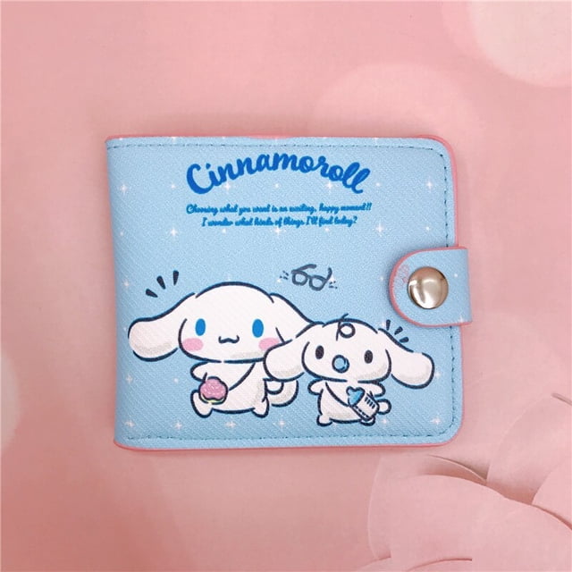 Monedero Kawaii Sanrio de Pu, monedero informal, Hello Kitty, Cinnamoroll, My Melody, Kuromi, tarjetero, billetera con botones, regalo para niña