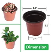 Nursery Pots Plant Pot, 3.9 inches Plastic Seed Starting Flowerpots, 100-Pcs