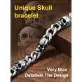 thumbnail image 6 of ChainsProMax Men Cuban Link Bracelet Skull Bracelets, Stainless Steel/Gold Plated/Black, 6 of 9