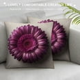 thumbnail image 3 of Leisuo Throw Pillow Covers for Couch Gerbera Bed Or Sofa Pillows Case Violet-Pink Flower On White Background Decorative Square Cushion Covers, 3 of 5