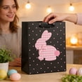 thumbnail image 4 of Easter Gift Bags - Bunny Design with Ribbon Bows, Set of 6 Paper Bags for Holiday Party Favors, 4 of 6