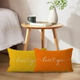 thumbnail image 4 of Love You Lumbar Throw Pillow Covers Love Gift for Couples/Anniversary/Wedding/Engagement Valentine''s Day Love Quote Pillow Cases 12 x 20 Inch for Sofa Bed Couch(Orange), 4 of 5