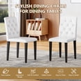 thumbnail image 5 of StnTalk White Dining Chairs Set of 2, Tufted Faux Leather Kitchen Chairs with Black Metal Legs, Upholstered Parsons Accent Chairs for Small Space, Apartment, Easy Assembly, 5 of 8