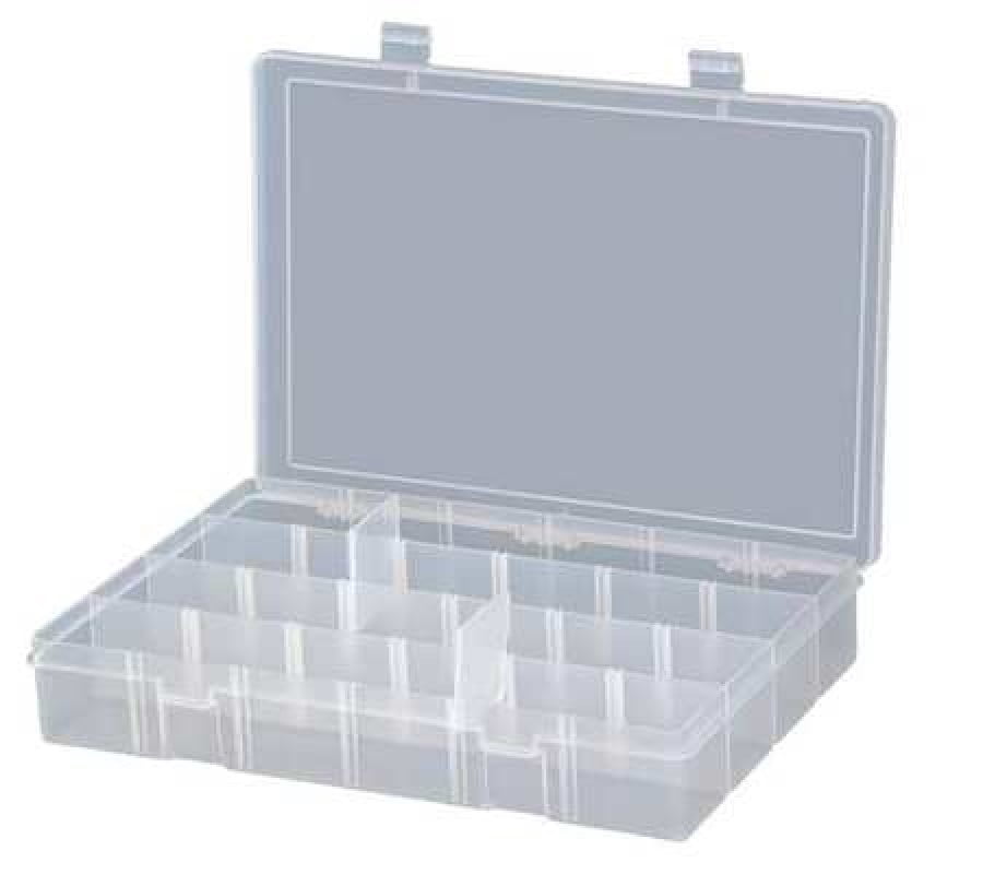 DURHAM MFG LPADJ-CLEAR 24 Compartment Box, 13-1/8"W x 2-5/16"H ...