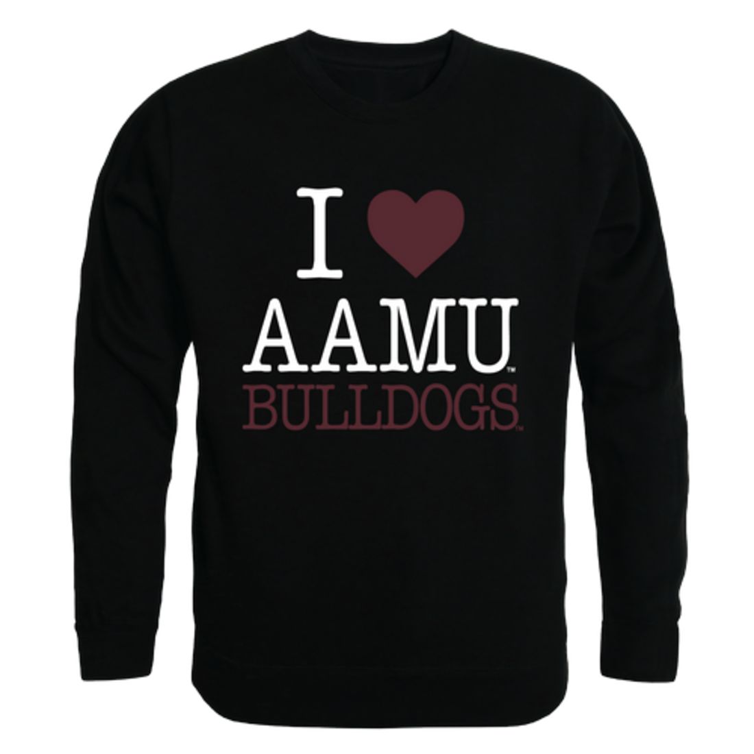 I Love AAMU Alabama A&M University Bulldogs Crewneck Pullover