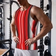 thumbnail image 5 of Uemuo Red Black and White Serape Blanket Stripes Pattern Men's Muscle Shirts Sleeveless Dry Fit Gym Workout Tank Top Lightweight Sports Tank Top Beach Tank Top, Loose-fit Sleeveless Shirt-4X-Large, 5 of 7