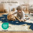 thumbnail image 4 of ODIKA 8'x10' Washable Area Rug Navy Vintage Nautical Treasure Map Compass, Starfish, Sea Shell Design for Dining Room, Large Office, Lounge, Non-Slip Chair-Friendly Mat, 4 of 7