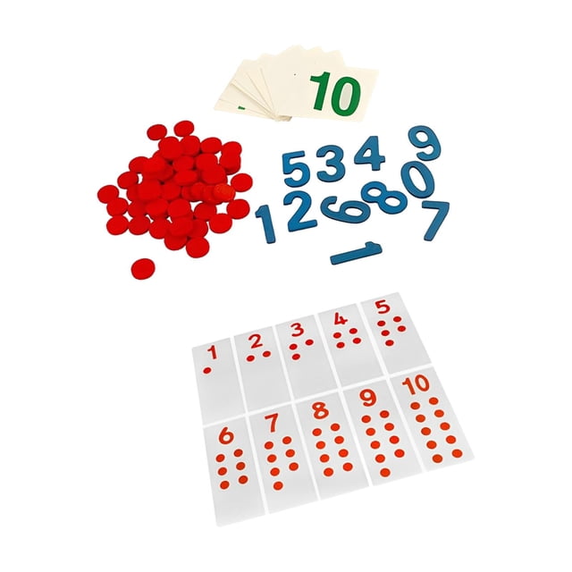 Tarjetas y contadores Montessori Matemáticas Aprendizaje temprano de matemáticas Juguetes Montessori para Estilo B