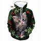 thumbnail image 3 of Sudadera con capucha de Papá Noel y gato con estampado 3D para hombre, sudadera con estampado de árbol de Navidad y muñeco de nieve, unisex, holgada, de manga larga, 3 of 5