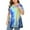 Blue, variant on Babysbule Womens Tops Women Plus Size Tops Tie-dye Print Short Sleeve V-neck Blouse Pleated Hem Shirt