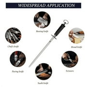 MITSUMOTO SAKARI Honing Steels, 10 inch Knife Sharpening Steel (ABS Handle & Powerful Magnet)
