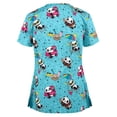thumbnail image 1 of RKSTN Scrub Tops for Women 2024 Short Sleeve V-neck Plus Size Tops Bunny Easter Print Comfortable Soft Working Uniform Tops with Pockets, 1 of 3
