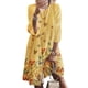 thumbnail image 4 of Vestido Mujer Vestido Vintage Estampado Manga 3/4 De Tela De Cuello Redondo, Amarillo, XXL Methold AP002219-13, 4 of 5