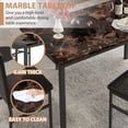 thumbnail image 2 of UHOMEPRO 5 Pieces Dining Table Set, Marble Top Dining Table and Chairs Set for 4, Brown Sturdy Iron Frame Dining Room Table Set with 4 PU Leather Chairs for Small Dining Room, 2 of 12