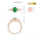 thumbnail image 5 of ANGARA Natural Aeon Emerald Solitaire Milgrain Engagement Ring with Trio Accents in 14K Rose Gold for Women (Size-7x5mm) | May Birthstone, Anniversary, Jewelry Gift for Women | Natural Emerald Ring, 5 of 9
