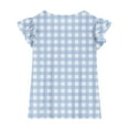 thumbnail image 4 of Spazoro Toddler Girls T-shirts, Crewneck Summer Plaid Casual Short Sleeve Tops Tee Light Blue Size 3 T, 4 of 8