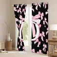 thumbnail image 3 of Manfei Letter Monogrammed D Black Out Curtains for Boys Girls,Kawaii Ribbon Bow Curtains Pack of 2 (42x63 Each),Dreamy Princess Bedroom Curtains,Lightweight Room Decor, 3 of 6