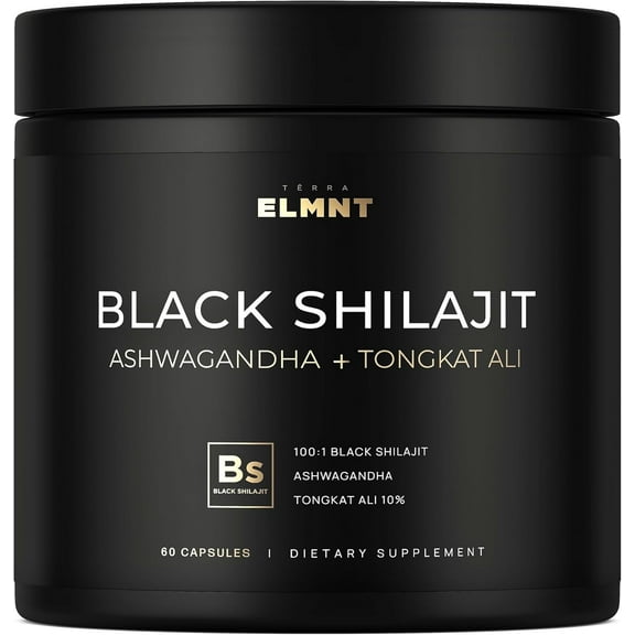 103,800mg Black Shilajit for Men 100x Strength w. Ashwagandha & Tongkat Ali 10% Extract - Ultra Pure Himalayan Shilajit Capsules 60% Fulvic Acid - Energy, Stamina & Performance Mens Health Supplement