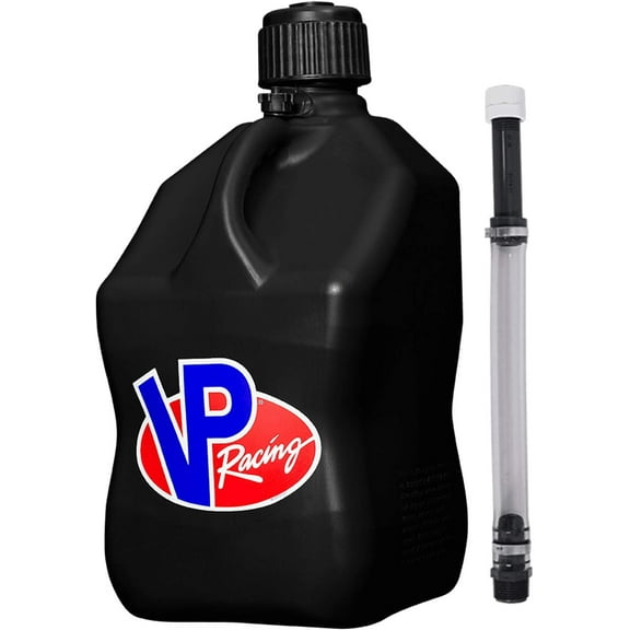 VP Racing 3582-CA, 5.5 Gallon Square Motorsport Jug Black & 14 Inch Hose