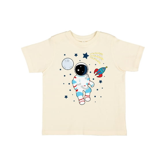 Inktastic Astronaut the Moon Spaceship and Shooting Star for Light Colors Boys or Girls Toddler T-Shirt