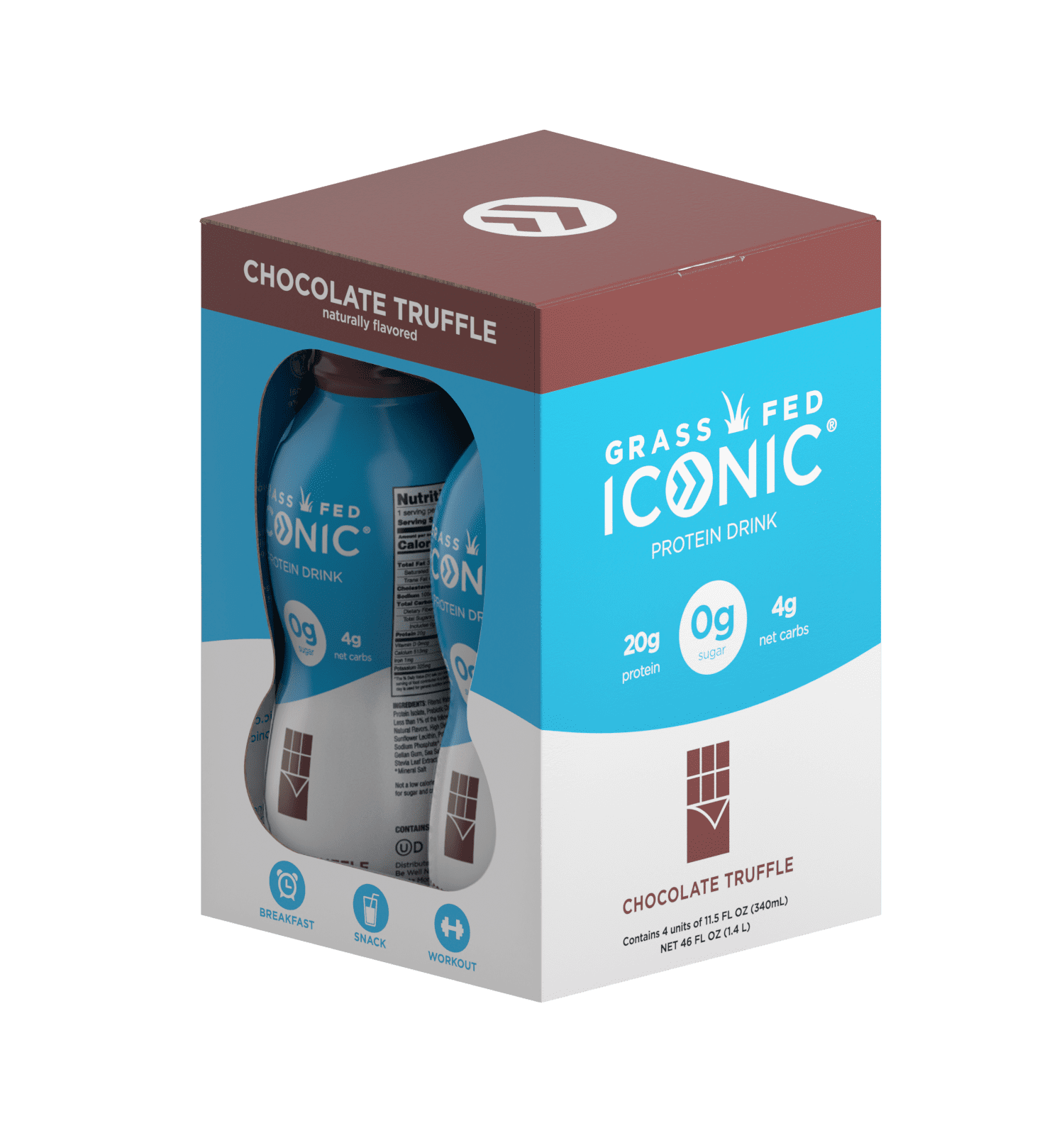 ICONIC Protein RTD 4 Pack, 11.5oz, Chocolate Truffle