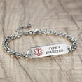thumbnail image 2 of Medical Alert Bracelet for Women Adjustable Personalized Free Engrave Type 2 diabetes Stainless Steel Diabetic Medical ID Bracelets, 2 of 4