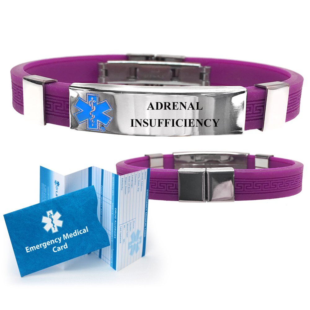 "Adrenal Insufficiency" Designer Medical Alert ID Bracelet. Choose