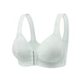 thumbnail image 2 of Lixiuxyad Women's Front Closure Floral Lace Bra Comfortable Support Underwire T Shirt Bralette Soft Wireless Everyday Wear,Bras for Women White 36, 2 of 6