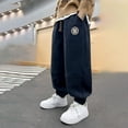 thumbnail image 2 of Hduncf Boys Corduroy Sweatpants with Pockets Baggy Jogger Pants Casual Elastic Waist Hiking Pants Fall Winter Clothes Navy 6 Years, 2 of 4