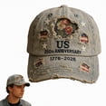 thumbnail image 2 of KPOPLK 250th Anniversary 1776 2026 USA July 4th Sandwich Baseball Cap Breathable,Adjustable Outdoor Hat,US 250 Years Trucker Hats,OTHER, 2 of 7