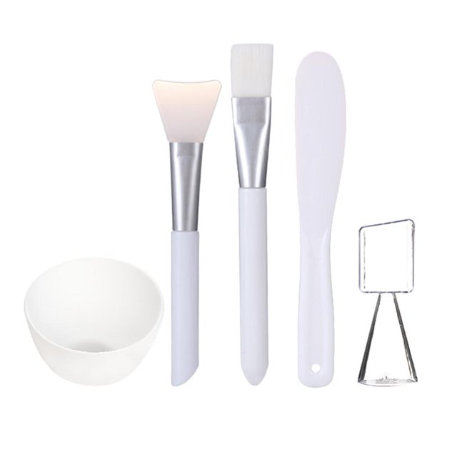 Juego De Tazones Para Mezclar Cubierta Facial, Cepillo De Silicona, Tazón, Cepillo, Cuchara Para Bricolaje, Kit De Herramientas De Mezcla Para El Cuidado De La Piel Cateissary CE007761-01