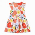 thumbnail image 4 of CAUYDY Toddler Girl Dress Baby Girls Summer Casual Short Sleeve Dresses Little Girl Floral Print Sundress Princess Dress for Kids 2T 3T 4T 5T 6T 7T 8T (Sizes 5-6 Years,D1-Yellow), 4 of 9