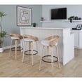 thumbnail image 2 of Carson Carrington  Stavanger 30" Fixed-Height Bar Stool with Bent Wood Legs & Round Footrest (Set of 2) Armless Oat Fabric/White Washed Wood/Black, 2 of 5