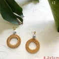 thumbnail image 4 of K-KED Women Bohemian Vintage Geometric Wooden Earrings Rattan Drop Dangle Earrings-15, 4 of 8