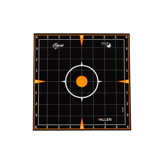 Ez Aim Adhesive Splash Reactive Paper Shooting Targets, 8 In Sight-In Grid, 6-Pack, Black & Orange