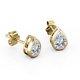 thumbnail image 4 of JeenMata Aros Tipo Botón con Solitario de Moissanita en Forma de Pera de 1 Quilate Engastados en Bisel en Baño de Oro Amarillo de 18 K sobre Plata, 4 of 5