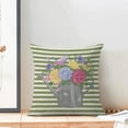 thumbnail image 3 of Spring Pillow Covers 18x18 Set of 2, Green Stripes Floral Farmhouse Throw Pillow Covers Colorful Flowers Decorative Spring Summer Pillowcase Decorations for Home Couch Sofa Outdoor, 3 of 6
