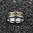 thumbnail image 4 of Men /Women 8mm Silver Tungsten Carbide Ring Gold Six-Pointed Star Inlay Wedding Band Rings Beveled Edges Comfort Fit Size 7-12, 4 of 4