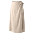 thumbnail image 5 of Wxolcjlv Women's Solid Wrap Tie Maxi Skirt High Waist Casual Long Skirts, 5 of 9