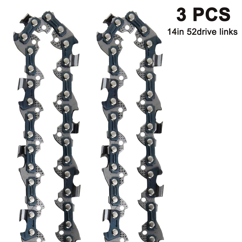 3 Pack Fits Mulitple Brands & Models 52 Drive Link 3/8 Low Profile .050 Gauge Chainsaw Replacement Chain 14 