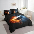 thumbnail image 3 of Manfei 3D Hockey Twin Bedding Sets 7pcs for Teen Boys, Ice and Fire Bedding Comforter Set, Sports Themed Sheet Sets, Super Cozy Room Decor, 3 of 8