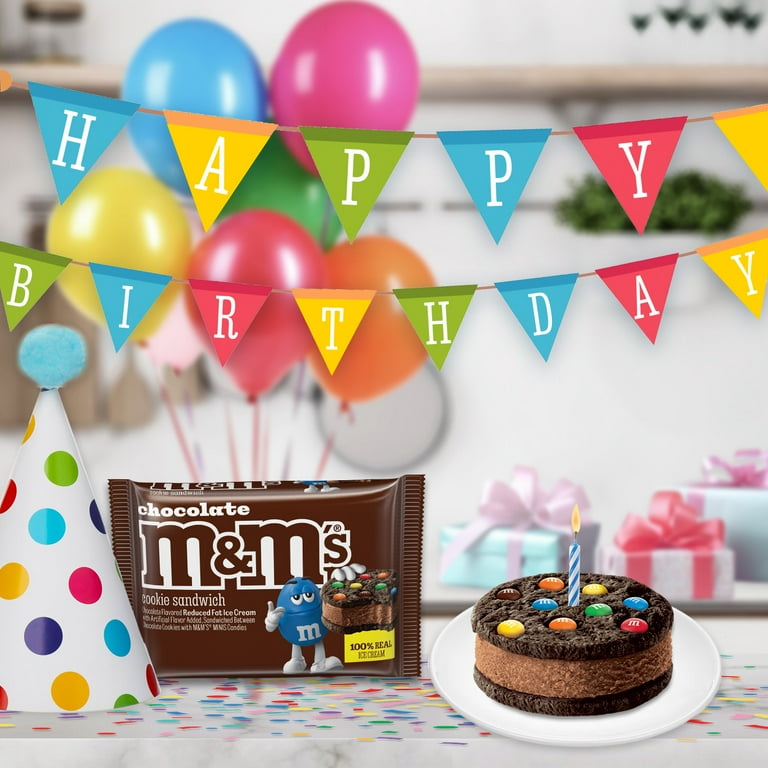 M&M's Chocolate Ice Cream Cookie Sandwiches, 16 fl oz, 4 Pack