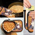 thumbnail image 5 of Heat-Resistant Reversible Oven Mitts and Pot Holders Set Double-Sided Insulated Gloves Kitchen Home Supplies Haunted Houses and Ghosts, 5 of 5