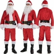 Christmas Santa Claus Costume Fancy Dress Adult Suit Cosplay Party Outfit 7PCS
