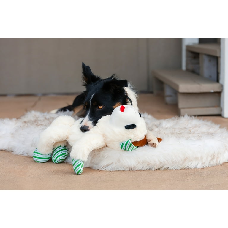 Multipet Plush Jumbo Holiday Lamb Chop Reindeer Dog Toy, Squeaker