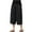 Black, variant on Ashirexll Summer Shorts for Women, Shorts for Women Trendy, Solid Color Elastic Waist Casual Straight Leg and Linen Cropped Pants