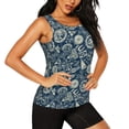 thumbnail image 2 of KLL Nautical Style Print Womens Tank Top Sleeveless Workout Tops Athletic Running Shirts Yoga Gym Clothes-Small, 2 of 7